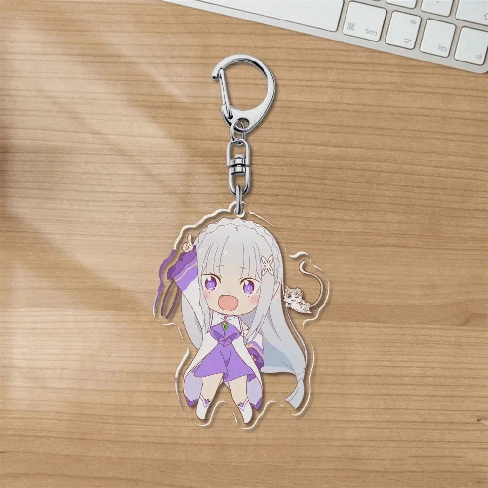 Фото 6 см Re:ZERO -Почещение жизни в другом мире, акриловый брелок с характерными персонажами, орнамент, коллекция аксессуаров №2