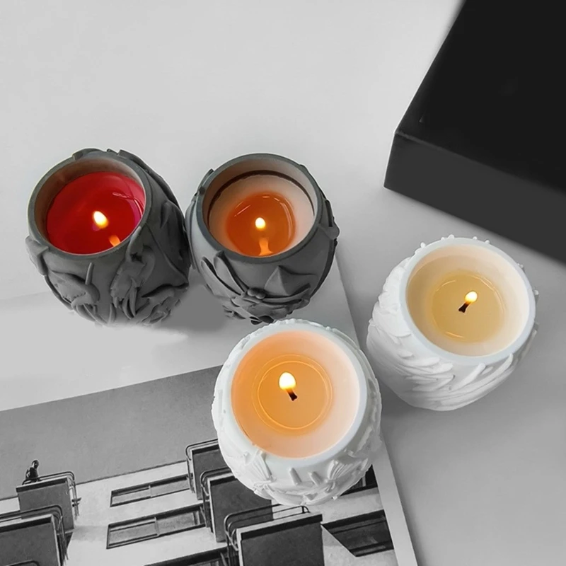 Креативная круглая бетонная силиконовая форма для подсвечника энтузиастов