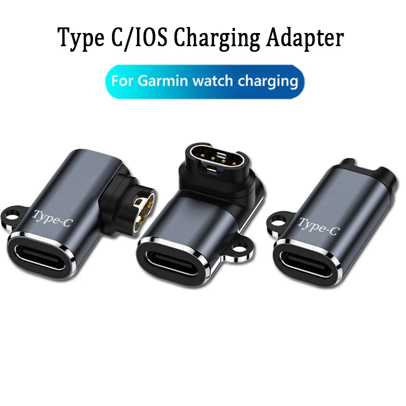 

Elbow Charger Adapter Type C/IOS for Garmin Fenix 7/7S/7X/6/6S/6X/5/5S/5X/Venu 2 Forerunner 745 945 Watch Charging Converter