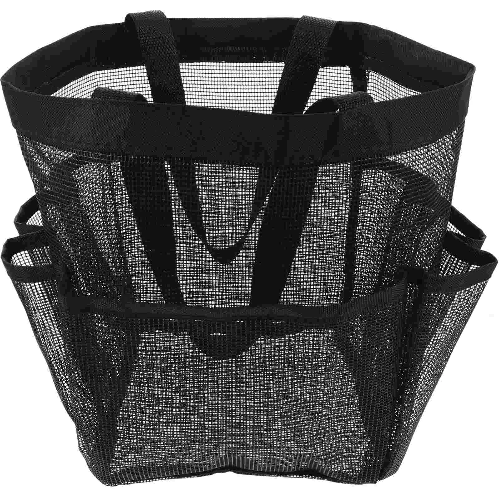 

Storage Bag Portable Shower Mesh Handbag Cosmetics Travel Toiletry Organizer Unisex Pouch Tote Beach Large Capacity Bathroom