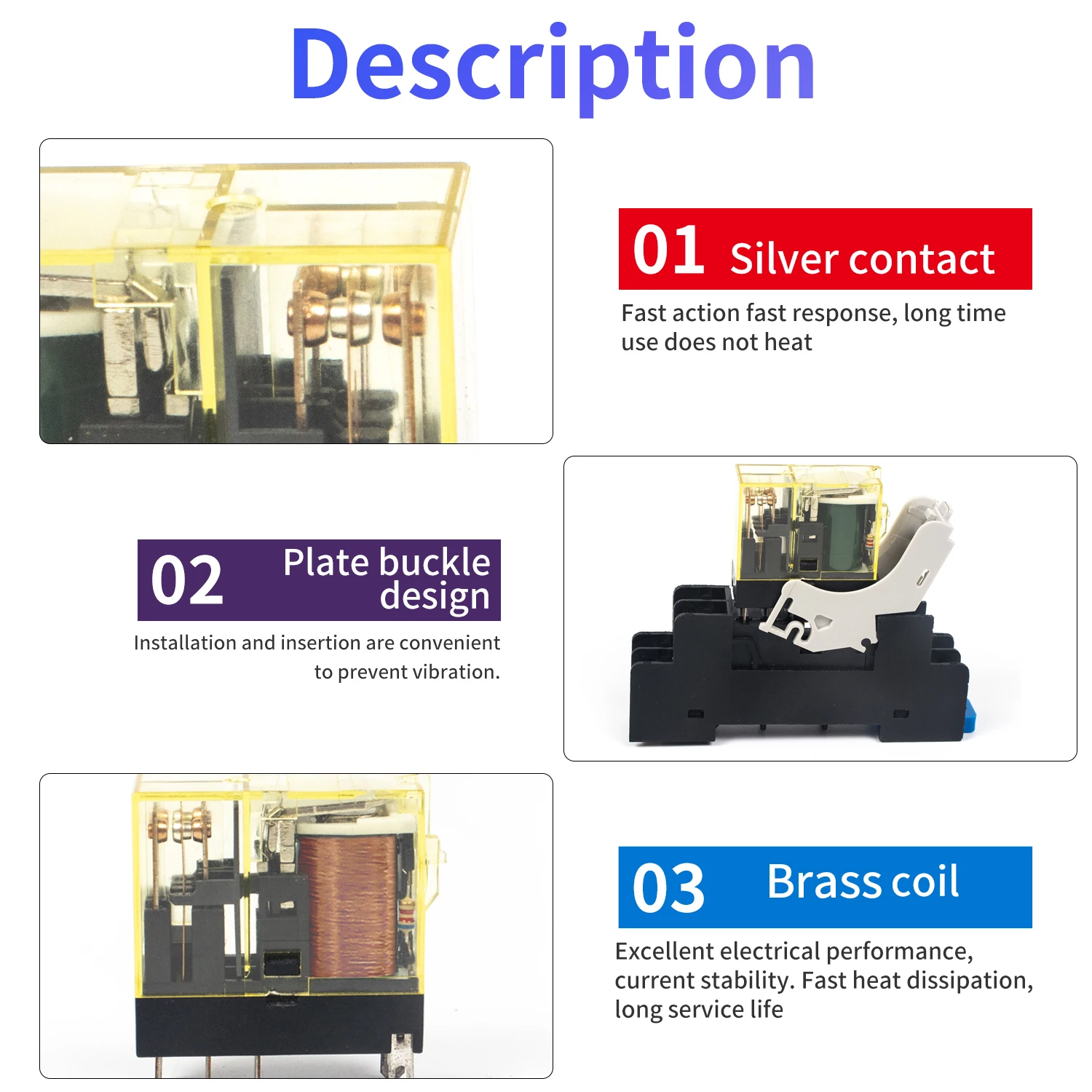 Фото Миниатюрное реле RY RY1SRY2S-CL, промежуточное реле 1NO1NC 2NO2NC 5/8PIN 24V DC220V, импульсное реле общего назначения, 1 шт. №5