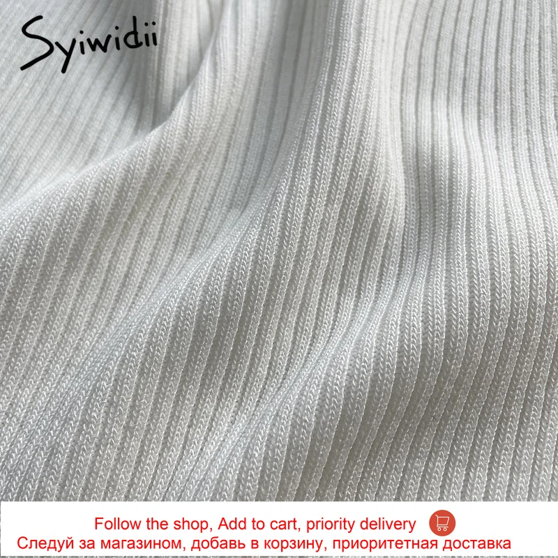 Syiwidii кружевные черные майки для женщин укороченный топ футболка симпатичное