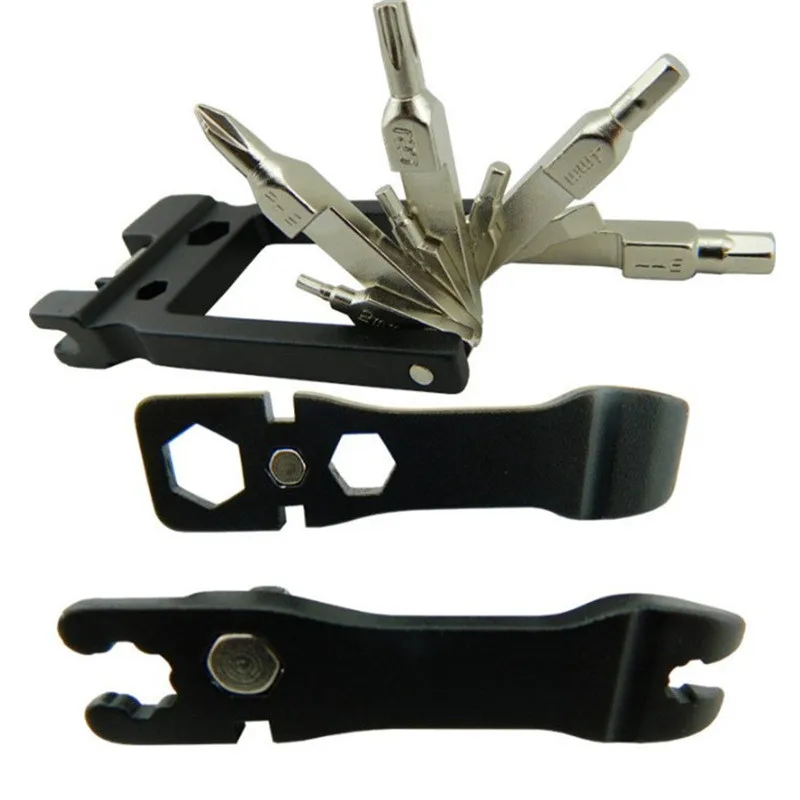 

Bicycle Folding Tool 19 in 1 Road Bike Mountain Multifunctional Combination Repair Allen Keys Screwdriver Outdoor Maintenance