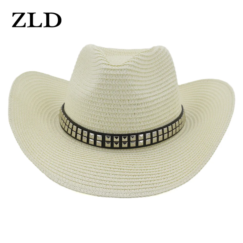 

ZLD Simple Straw Western Cowboy Hat Summer Casual Sun Hats for Women Outdoor Travel Panama Sun Hat Wholesale and Retail Casual
