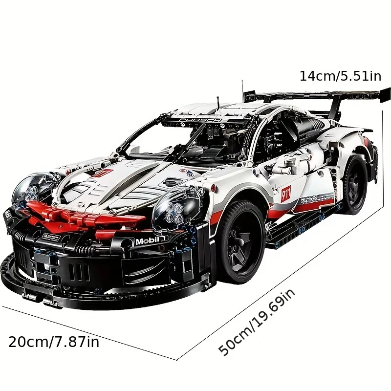 

Technical Car Turbo White Cool Sports 911 RSR Bricks Compatible 42096 1580PCS Model Building Kits for Adults Gifts Toy for Boys