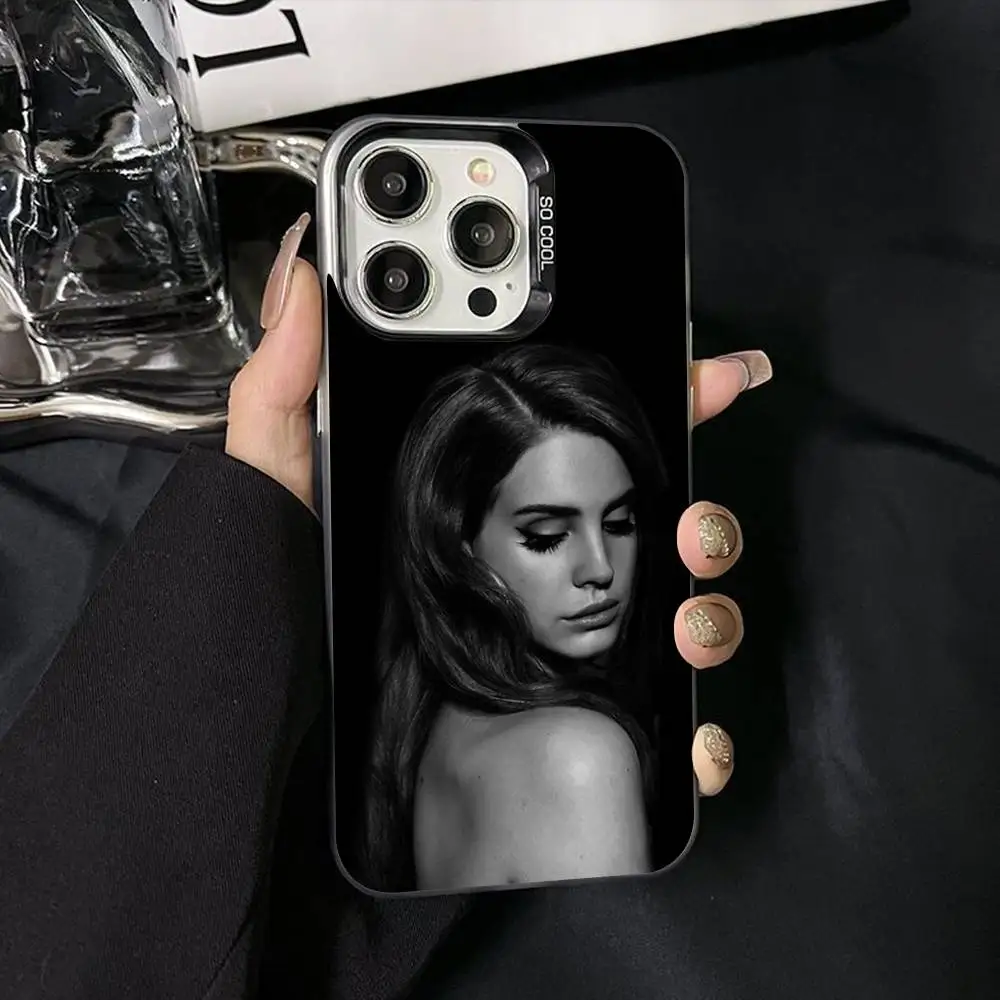 Фото Лана Дель Рей певица цветной серебристый матовый чехол для телефона iPhone 17, 16, 15, 14, 13, 12, 11 Pro Max XR Plus противоударный №2