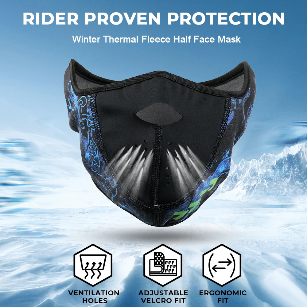 Зимняя флисовая полумаска для лица обогреватель шеи в холодную погоду чехол ушей