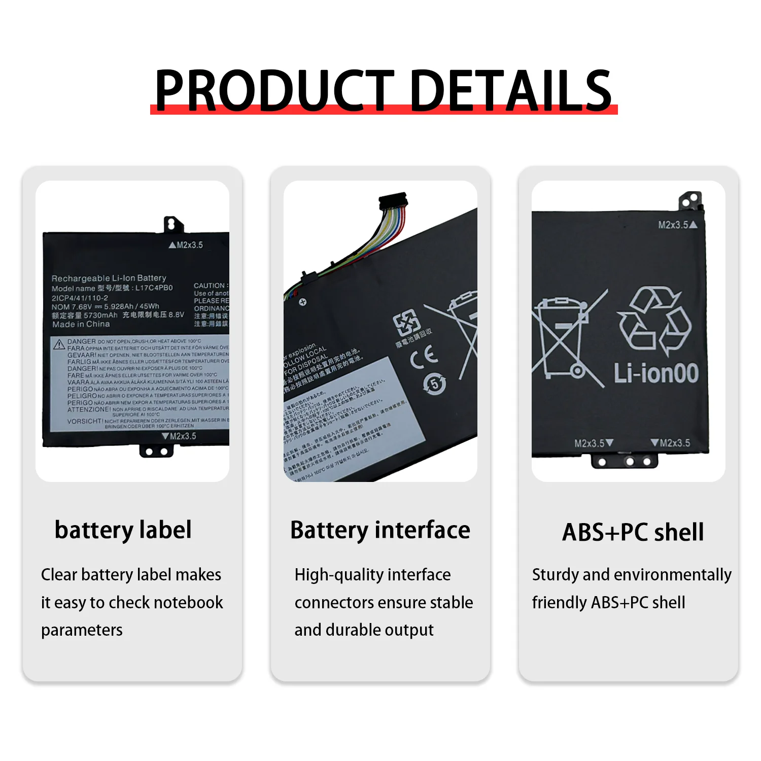 L17C4PB0 Аккумулятор для ноутбука Lenovo IdeaPad 530s-14IKB 530s-15IKB 530s-15 L17M4PB0 Xiaoxin Air 14ARR 14IKBR L17C4PB2