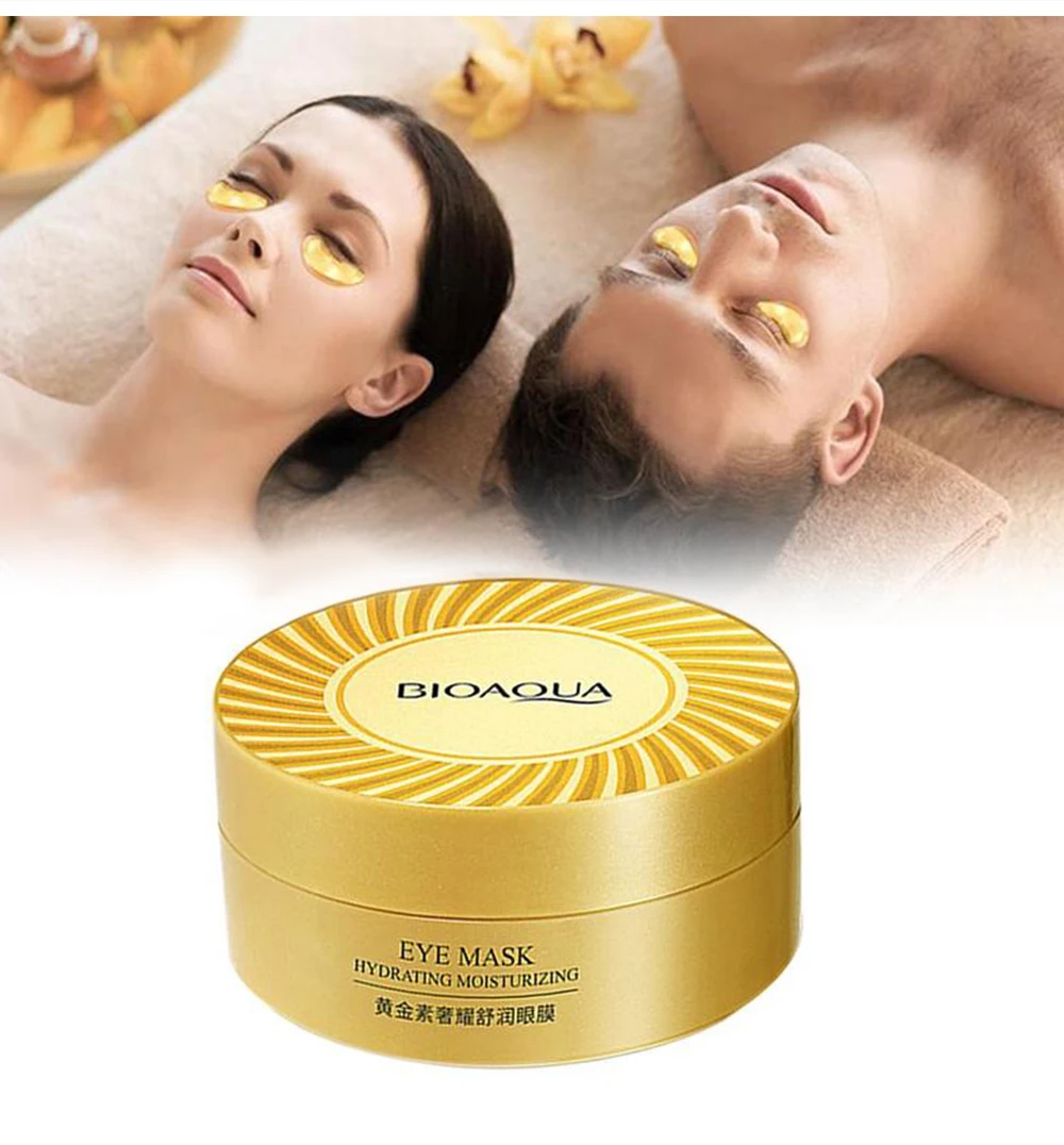 

60pcs BIOAQUA Gold Collagen Eye Mask Anti Wrinkle Sleep Crystal Eye Patch Moisturizing Dark Circles Korea Beauty Skin Care