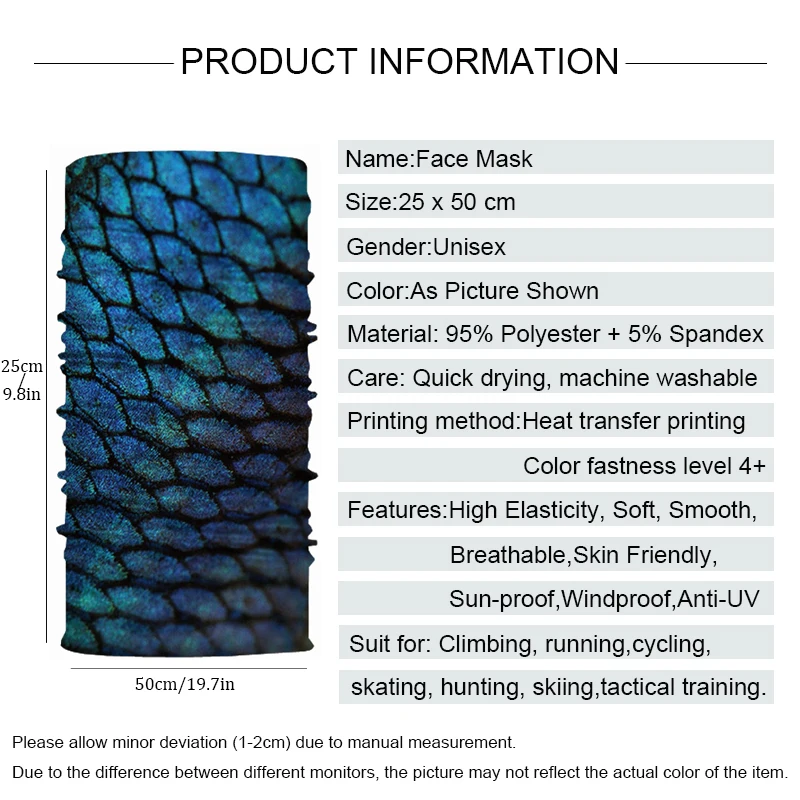 Бандана для занятий спортом на открытом воздухе шарф с защитой от УФ-лучей