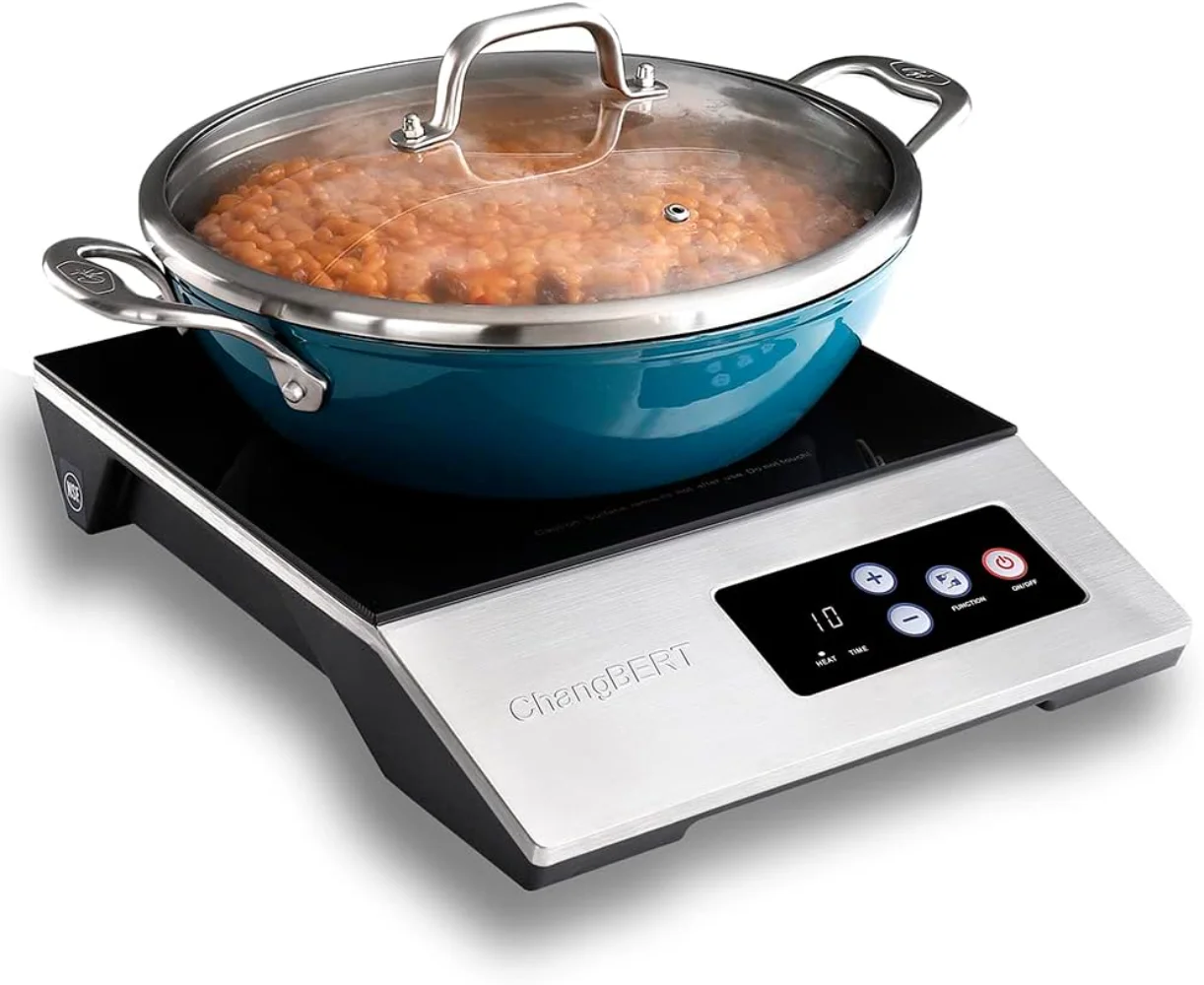 

ChangBERT 1800W Induction Cooktop, Portable, Large 8” Heating Coil, Cooking Surface, Induction Cookers