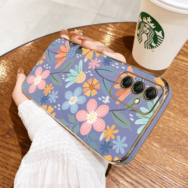 Роскошный чехол M15 с цветочным шариком и покрытием для телефона Samsung Galaxy F15 M51 M14 M31