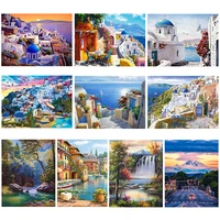 diy diamond painting full drill building landscape mountain waterfall picture cross stitch 5d diamond embroidery mosaic kits
