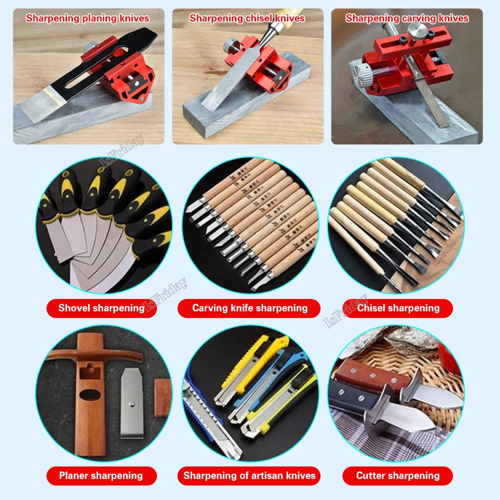 New Aluminum alloy Sharpener Knife Sharpener Blade for Wood Chisel Honing Angle Guide Sharpening Sharpener Jig Roller images - 6