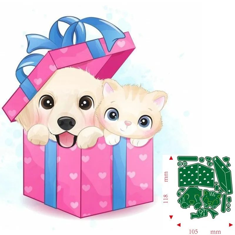 Металлические Вырубные штампы Животные Собака и кот Сделай Сам Скрапбукинг