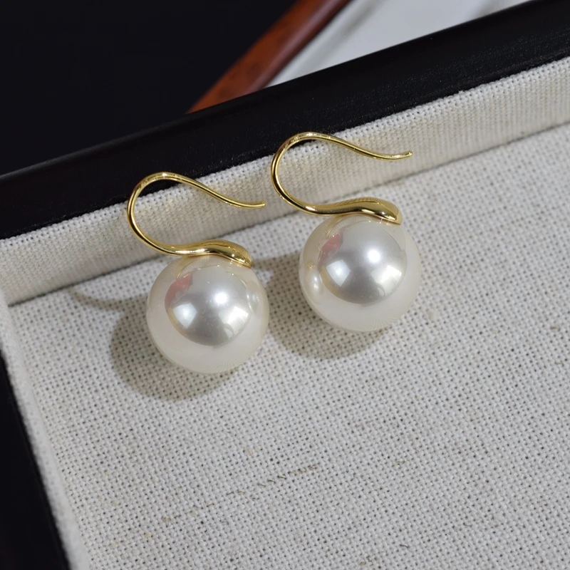 Серьги-гвоздики из серебра 925 пробы Shijia Heather Grey белый жемчуг высококачественные