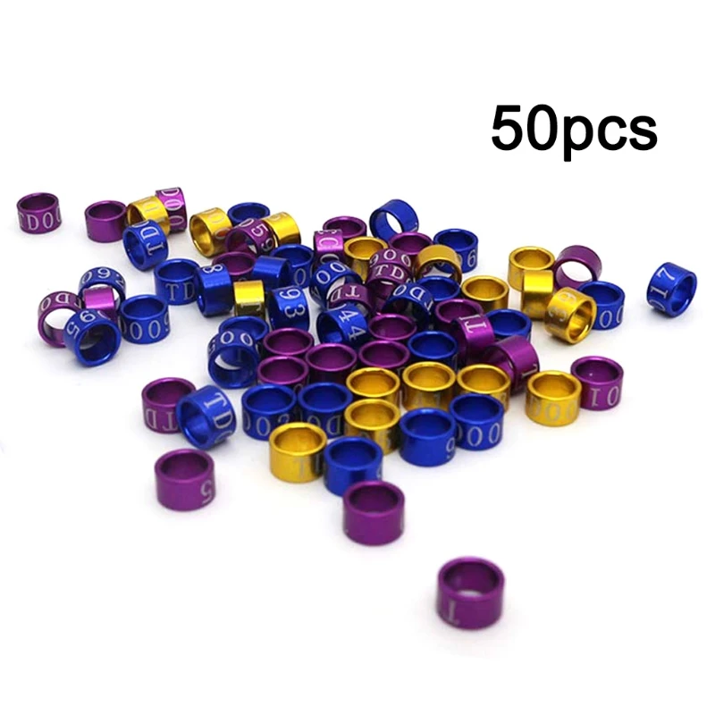 

50 Pcs Pigeon Bands Bird 5mm Foot Ring Species Identify Training Rings Pet Bird 40JA