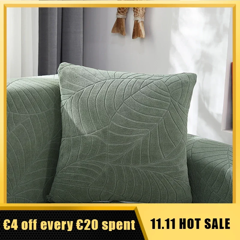 

2 Piece Set 45x45cm Cushion Cover Jacquard Fabric Removable Pillowcase Sofa 8 Solid Color Pillowcases Car Seat Bed Decoration