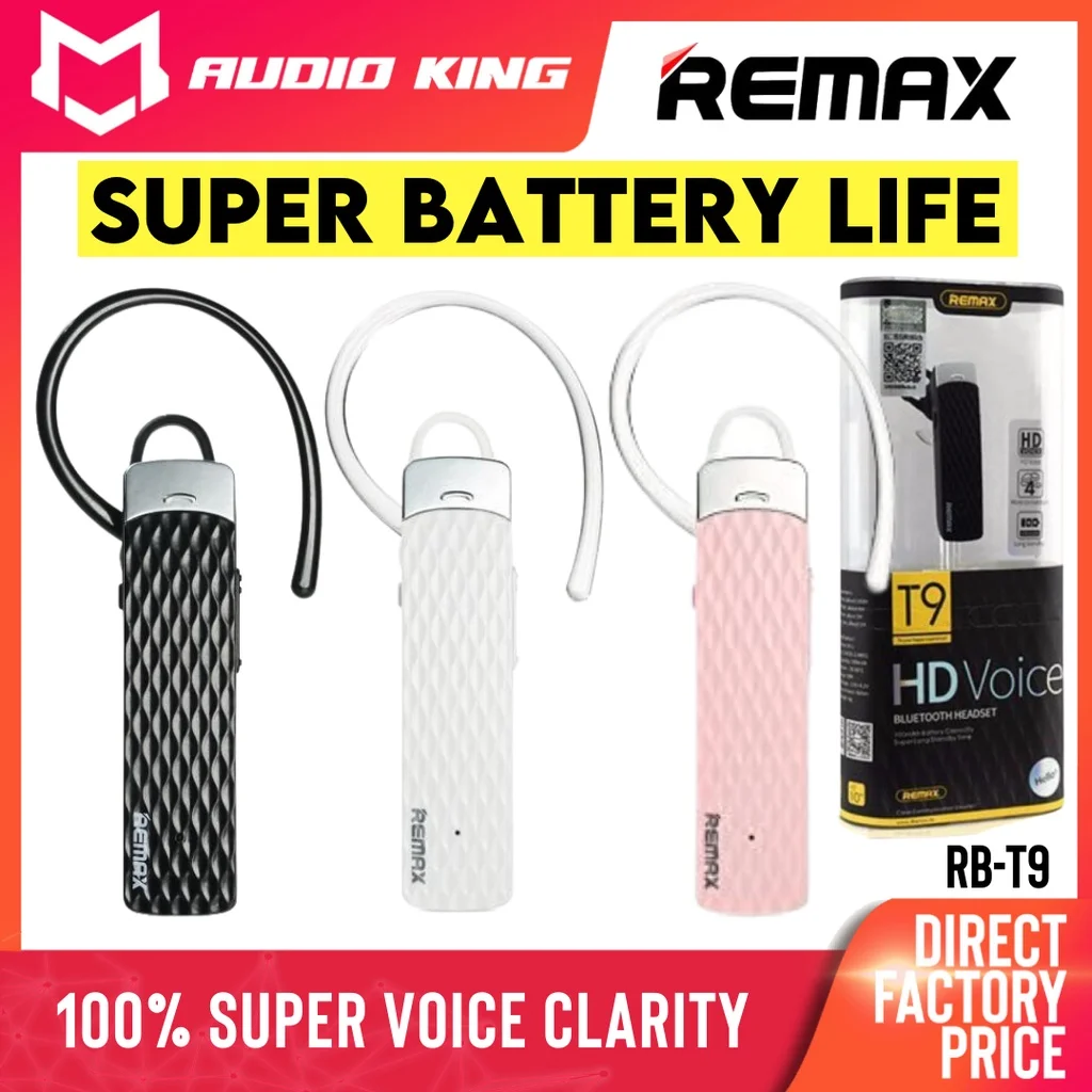 

REMAX Bluetooth Earphone Remax Handsfree Bluetooth Headset Wireless Headset Bluetooth Wireless Earphone Bluetooth RB-T9