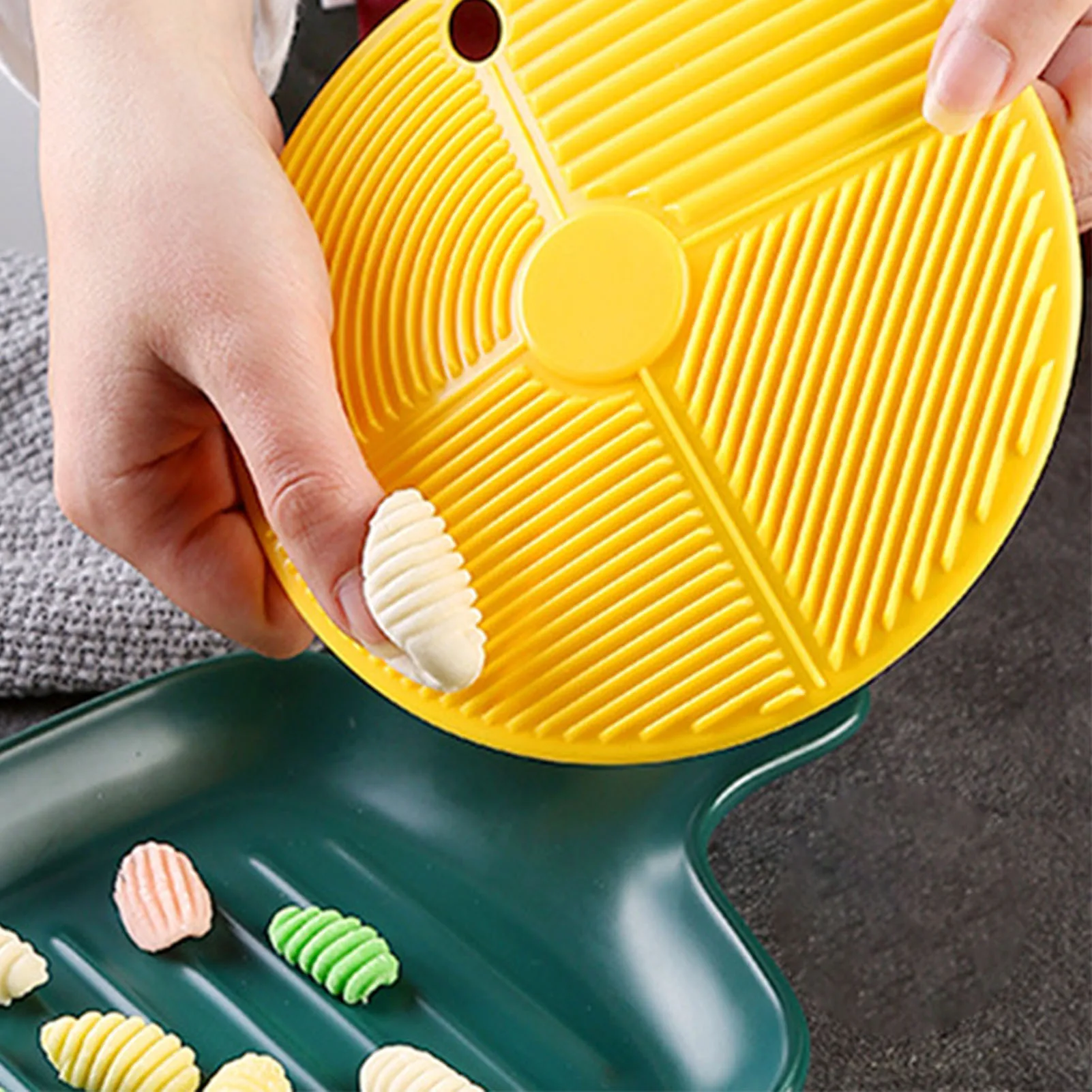 

Pasta Pastry Board Macaroni Making Mold Diy Hemp Food Washboard Gnocchi Making Tools For Pasta Lovers Yellow Round