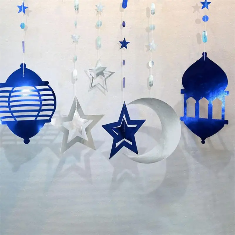 

Eid Al-fitr Retro Party Decoration Room Pendants Banner Ramadan Ribbon Streamer Hanging Decor Ornament