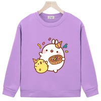 rabbit molang hoodies kids cartoon piupiu sweatshirts pullover spring hoody childrens clothing girls outfits baby boy hoodie
