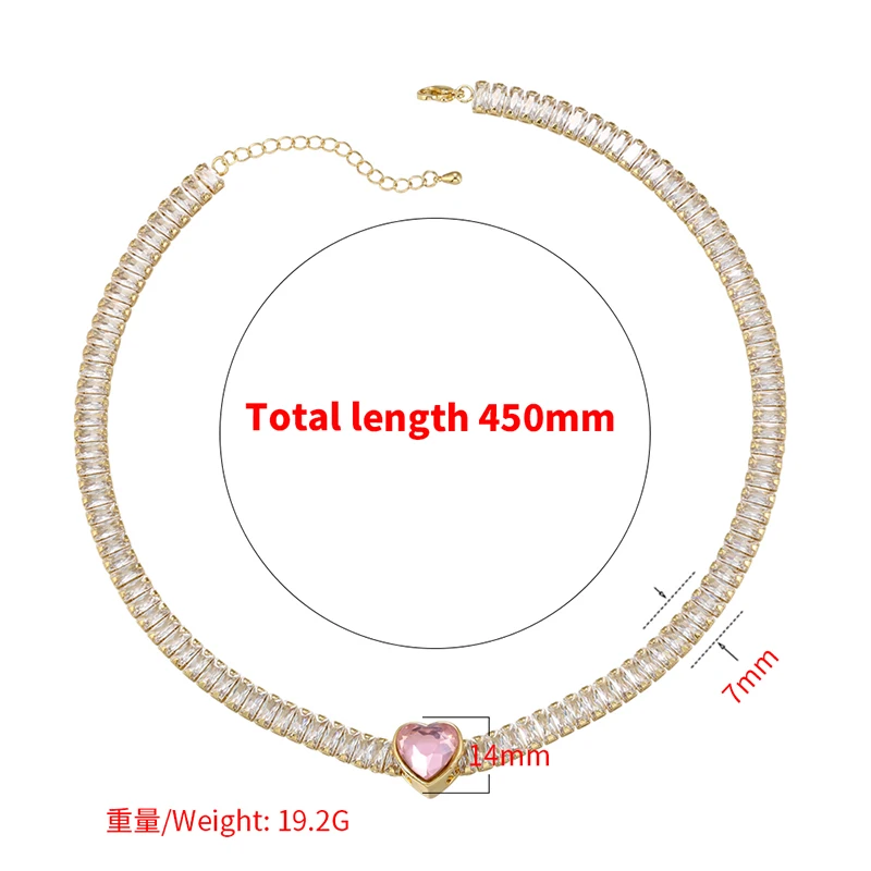ZHUKOU Iced Out AAAA Циркон Сердце теннисная цепочка ожерелье женское модное ювелирное