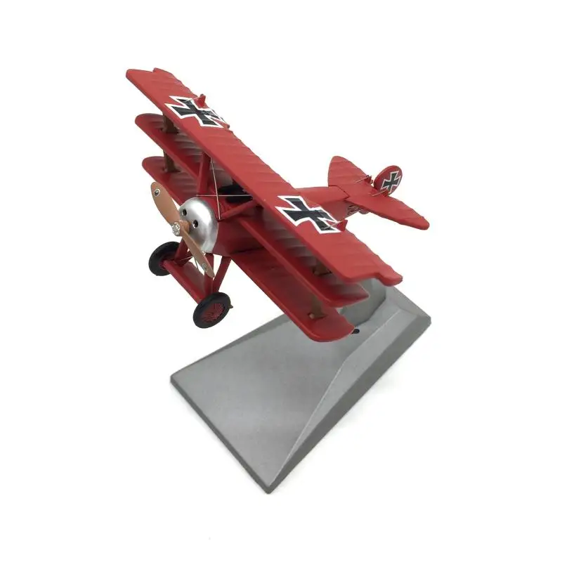 1:72 Scale WWI German Fokker DR 1 Red Baron Biplane Propeller Fighter Diecast Metal Airplane Plane Aircraft Model Toy Child Gift