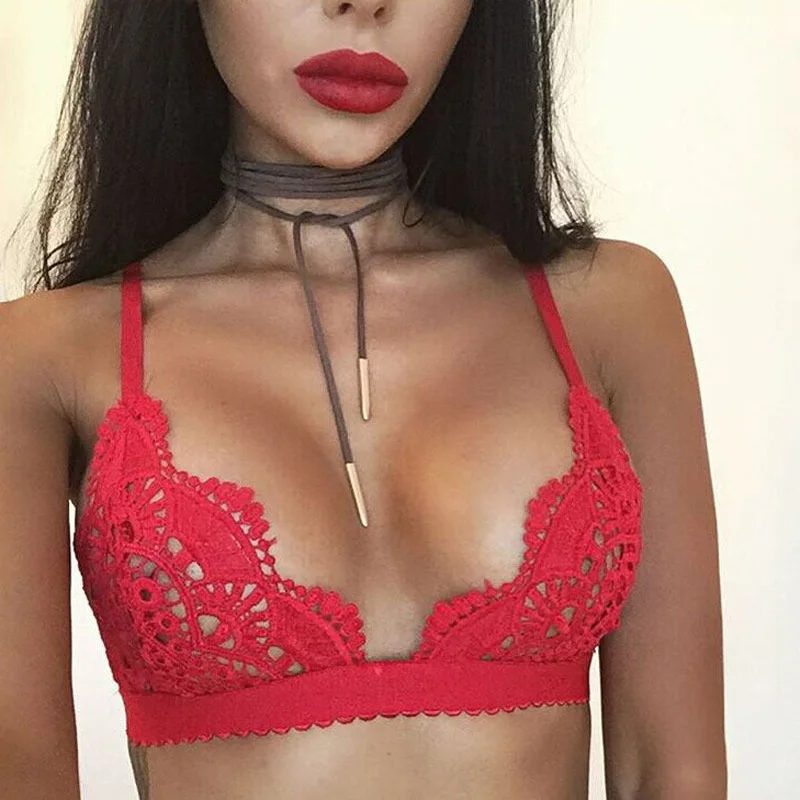 2021 Hot Women Girls Bra Sexy Fashion Cotton Lace Floral Bras for Cosply Bodysuit Lingerie BH Push Up Bralette | Женская одежда