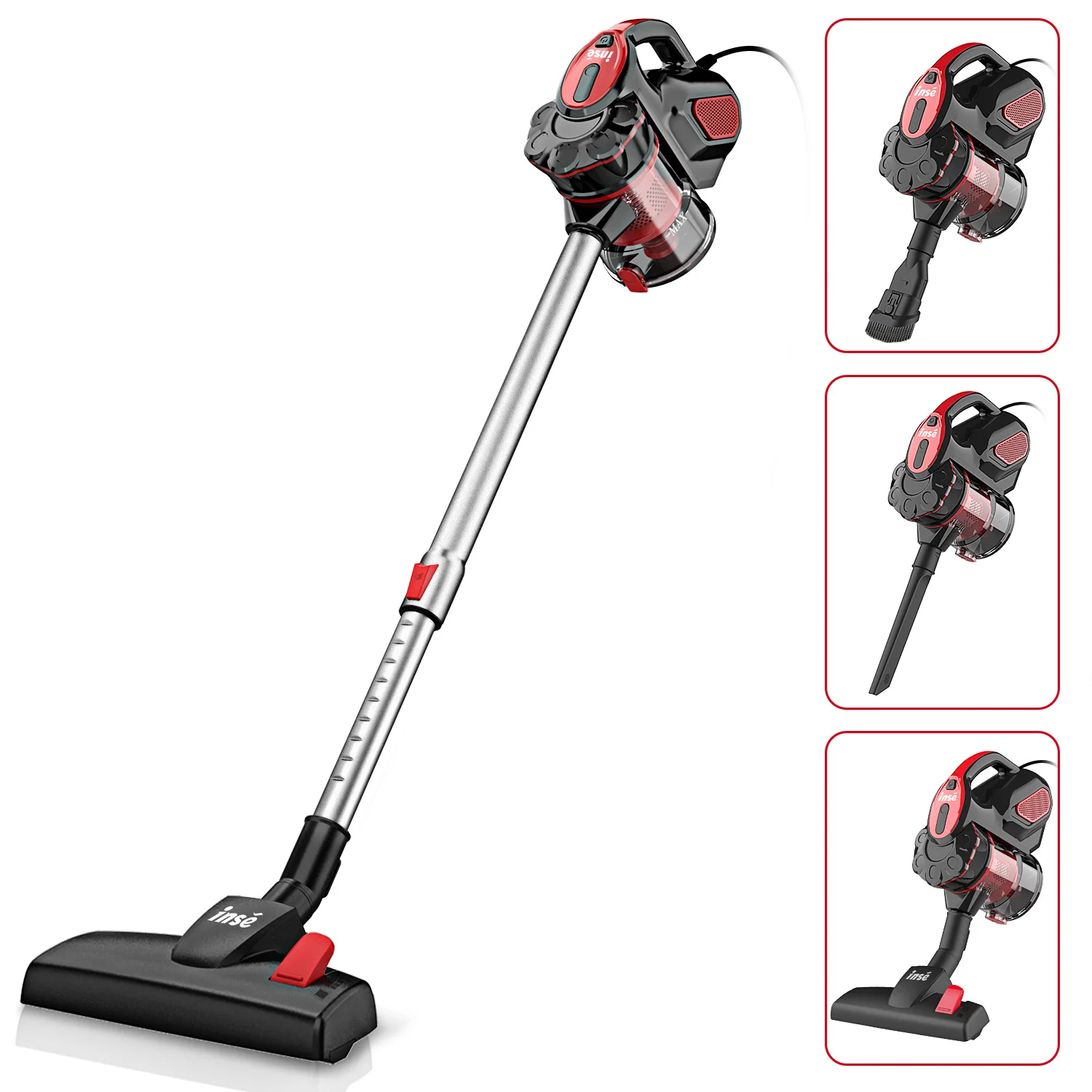INSE Corded Vacuum Cleaner 18000Pa 600W Strong Suction Power, 22ft Corded Handheld Vacuum Cleaner for Home