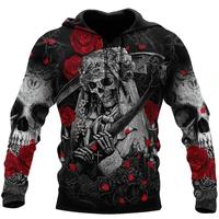 new 3d printed skull and rose wedding autumn zipper hoodie european and american style pullover unisex casual sweatshirt