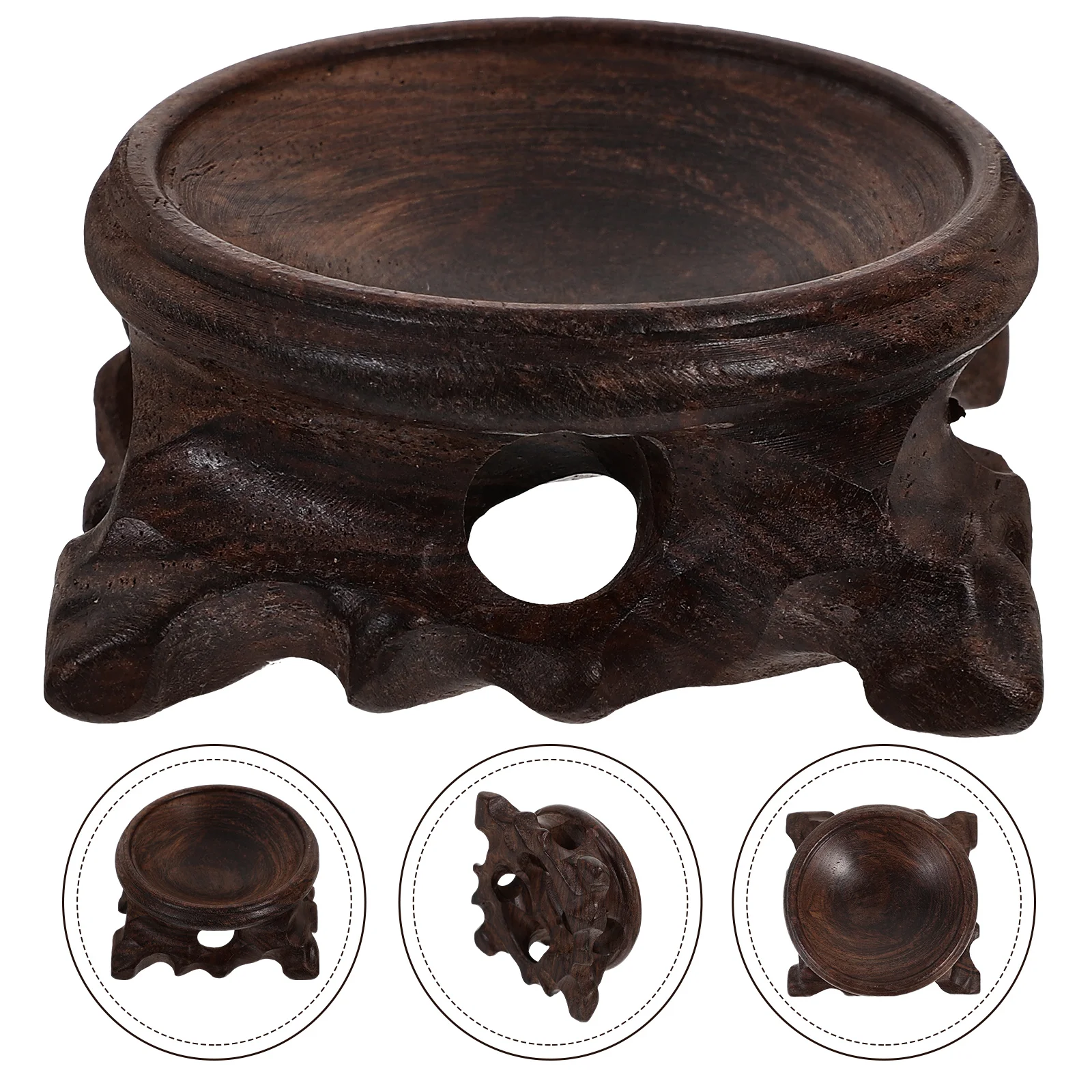 

Crystal Ball Base Wood Carving Wooden Holder Shapes Crafting Quartz Orb Egg Stand Pallets