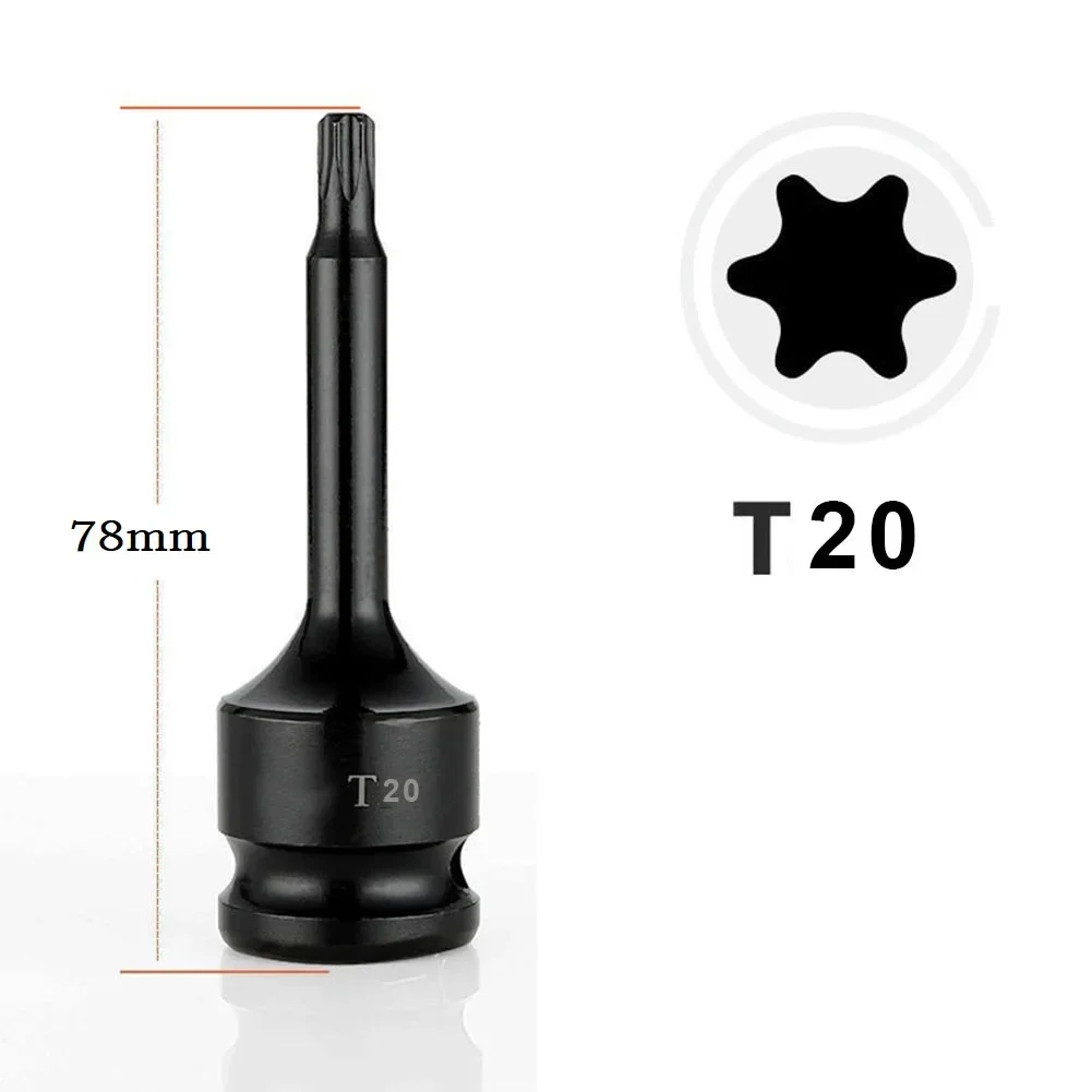 Биты для отверток Torx 1 2-дюймовый адаптер с приводом T20 T25 T27 T30 T35 T40 T45 T50 T55 T60 T70 T80 T100