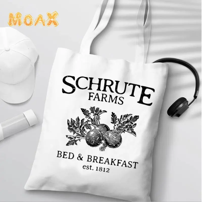 

Women's White Shoulder Bag Dunder Mifflin Shopping Supermarket Bag Eco Canvas Recycle Handbags Unisex Casual Girls Book Tote Bag