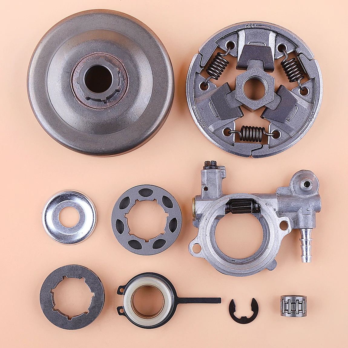 

3/8" 7T Clutch Drum Sprocket Rim Kit for Stihl 026 MS260 026PRO Chainsaw Oiler Oil Pump Replace 1121 640 7111 1121 007 1043