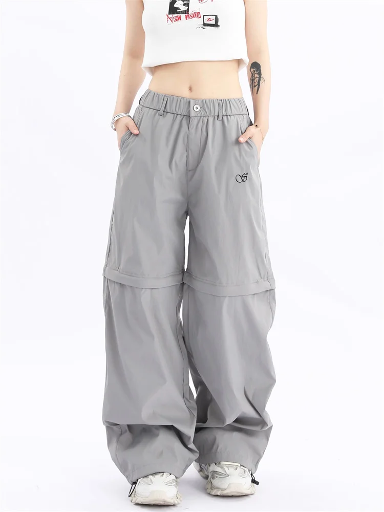 

Deeptown Cyber Y2K Detachable Track Pants Woman Harajuku Egirl Edgy Style Cargo Trousers Oversize Streetwear Techwear Sweatpants