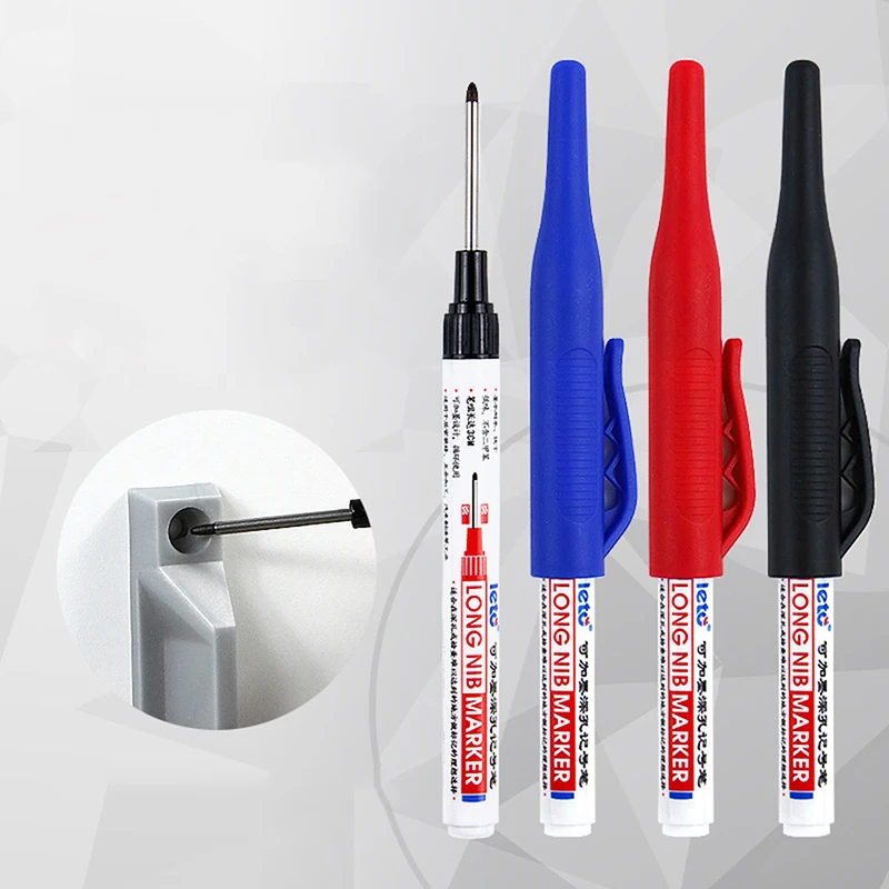 

Large Capacity Long Head Markers Pen Bathroom Woodworking Decoration Multi-purpose Deep Hole Marker Pens Pen Black Ink