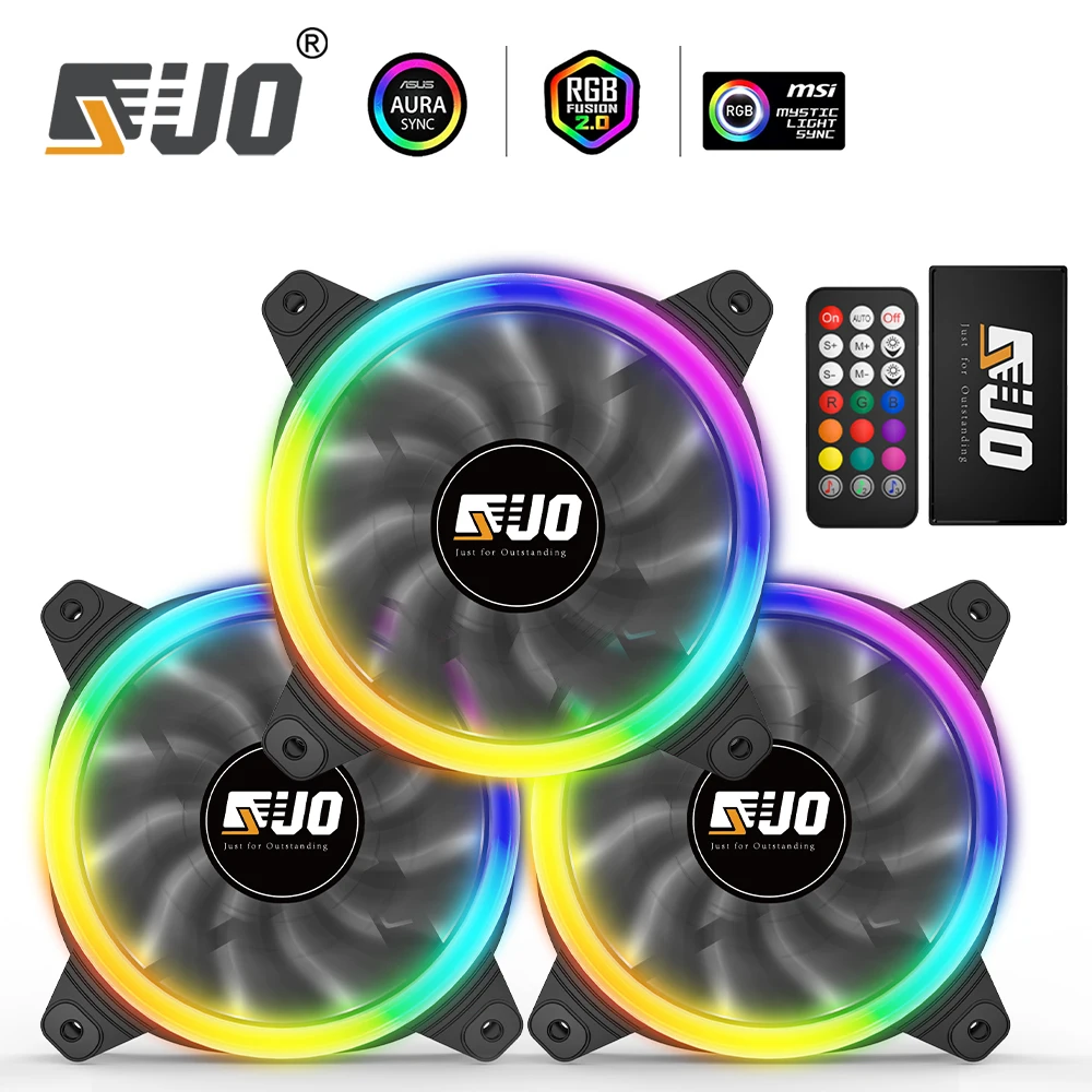 Вентилятор корпуса ПК 120мм RGB ARGB с двойным адресом для материнской платы AURA SYNC, охлаждение SATA для игрового шкафа.