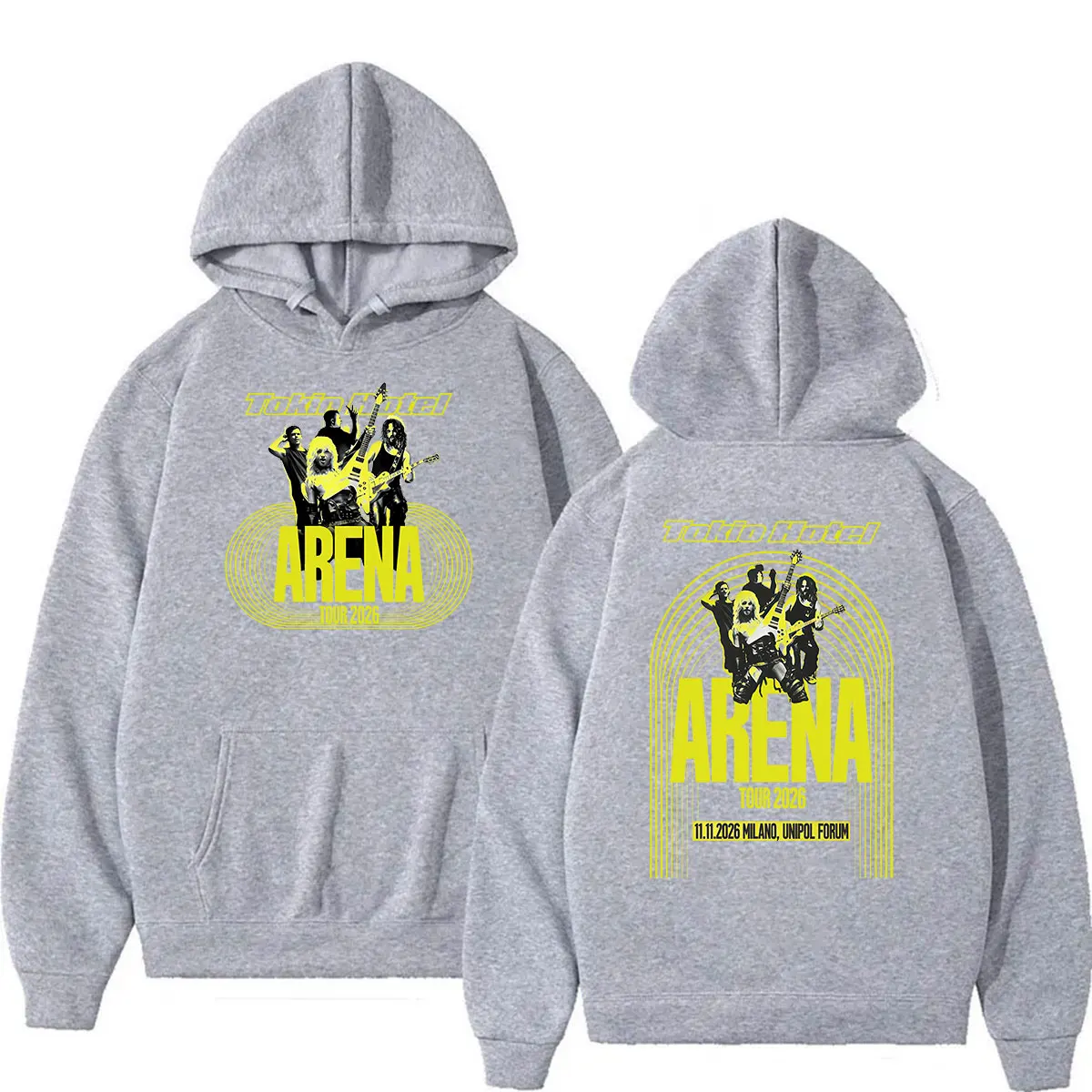 Фото Худи Tokio Hotel Arena Tour 2026, мужская винтажная модная толстовка оверсайз, хип-хоп панк пуловер, уличная одежда №4