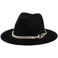 solid felt fedora hat for women blackwhite simple church derby wide brim top hat men artificial wool blend warm jazz panama cap