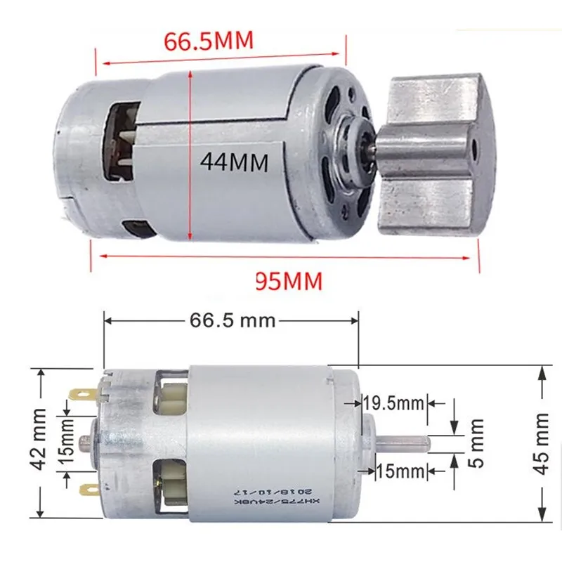 775 Двигатель постоянного тока 12 В 24 с двойным шарикоподшипником 288 Вт 150 80 Высокая
