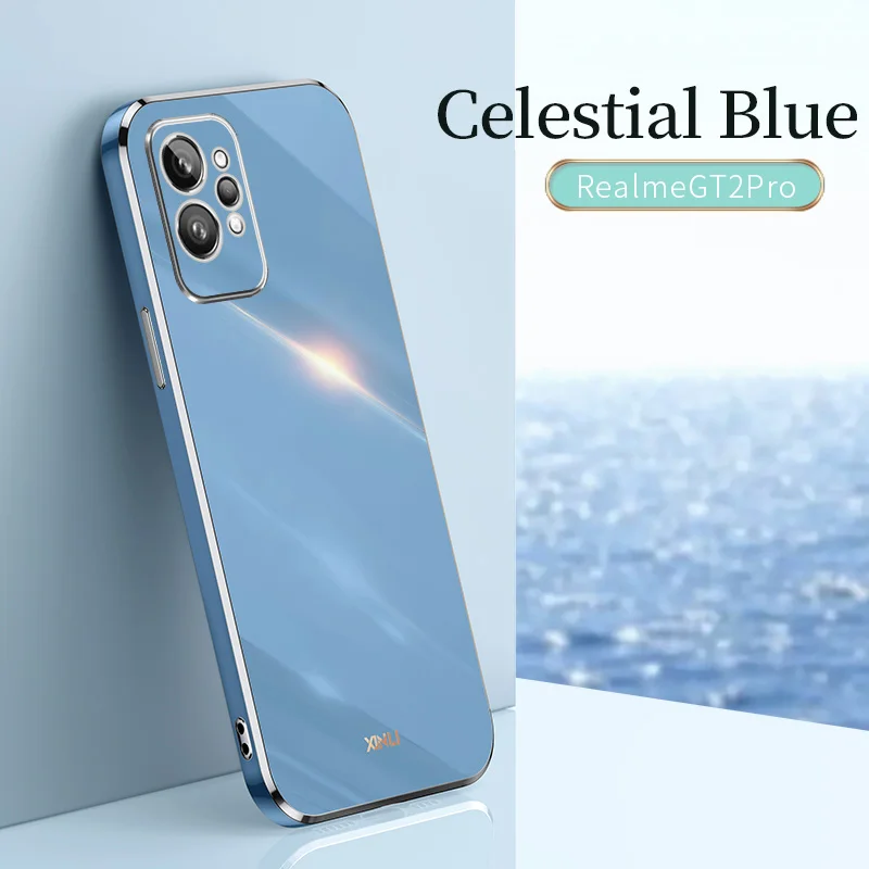 luxury square plating phone case on for realme gt2 pro 9i realme9i gt neo2 neo 2 shockproof soft tpu back cover phone cases free global shipping