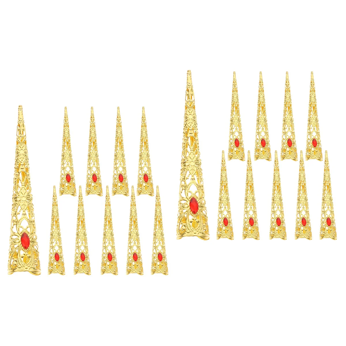 

20 Finger Claws Ancient Nail Tips Cover Fingertip Nail Cover Costume Accessory
