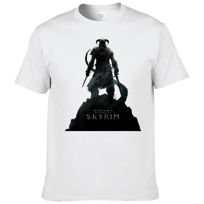 

1The Elder Scrolls V SKYRIM T Shirt Print Men Women Summer Casual Fashion Game SKYRIM T-shirt Streetwear Cool Tops
