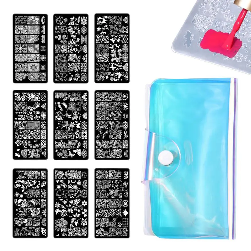 

1 шт. пластины для стемпинга ногтей шаблон для ногтей Хэллоуин Рождество дизайн слов буквы изображение геометрический Маникюр печать трафа...