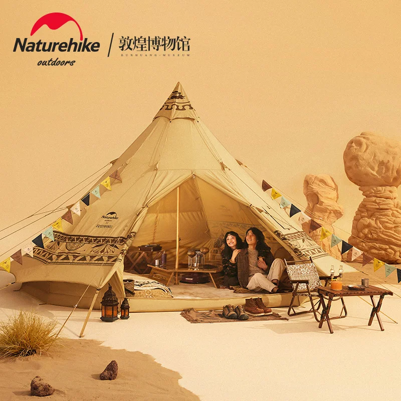 

Naturehike 5-8 Person Camping Tent Cotton Pyramid Large Tent-Brighten 12.3 Luxury Space Breathable Waterproof 23.6Kg NH20ZP005