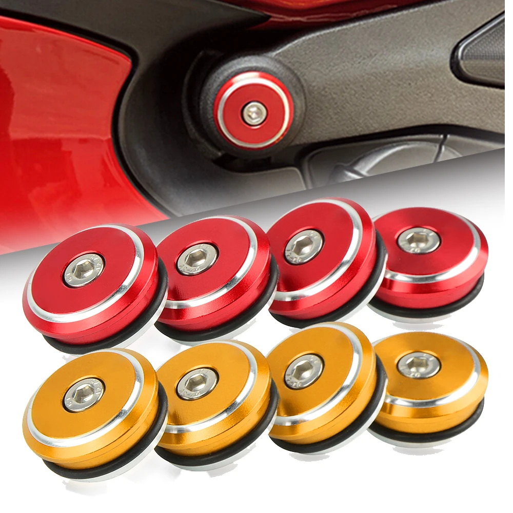 

Motorcycle Decoration 4PCS Frame Plugs Cap Frame Hole Cover For Ducati SUPERBIKE 1199 Superleggera 1199 Panigale 2012 2013 2014