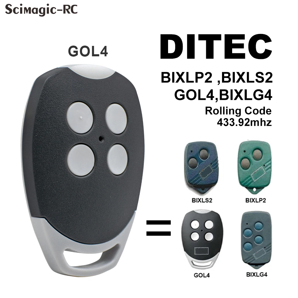 

DITEC GOL4 DITEC Remote Rolling Code Controller 433MHz 433.92Mhz Garage Gate Door Opener Key Transmitter 2023 Newest