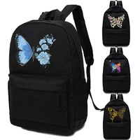 women backpack canvas for teen girls students kids book bag butterfly print go out organizer laptop travel bags school backpack