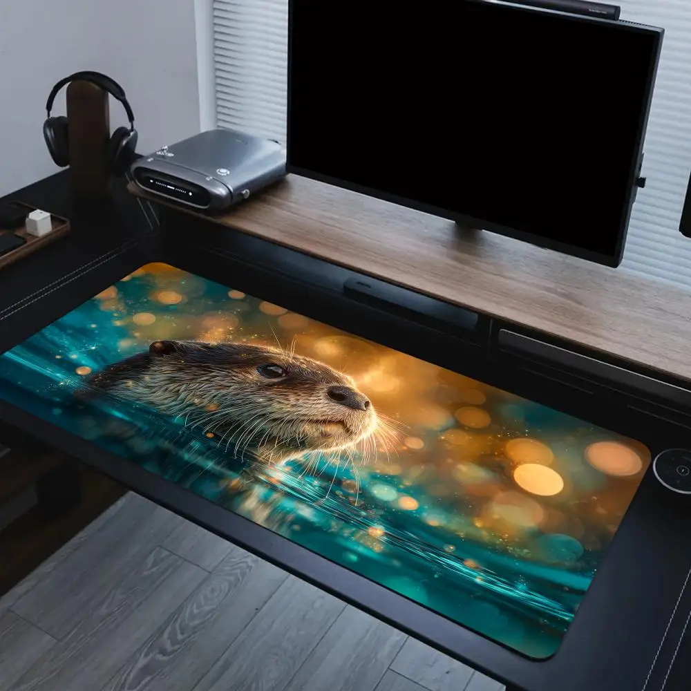 Фото Элегантный коврик для мыши Otter, большой, для компьютера, офиса, игр, резиновый, противоскользящий, XXL, HDP, удлиненный, для рабочего стола №1